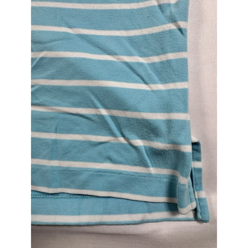 Vintage Ralph Lauren Mens M Crest Polo Shirt Blue White Stripe Cotton 90s